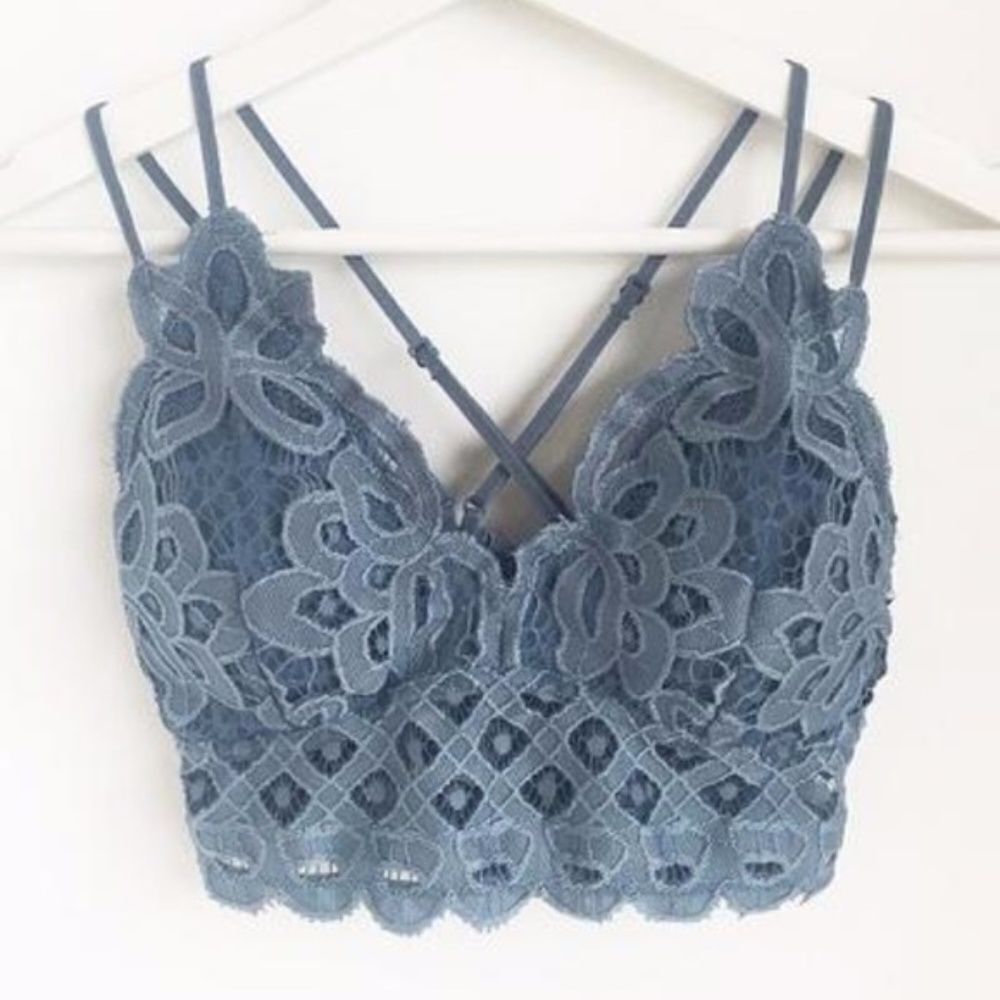 Blue Stone - Crochet Lace Bralette